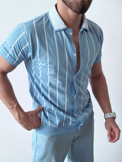 Summer Striped - Old Money Polo T-Shirt